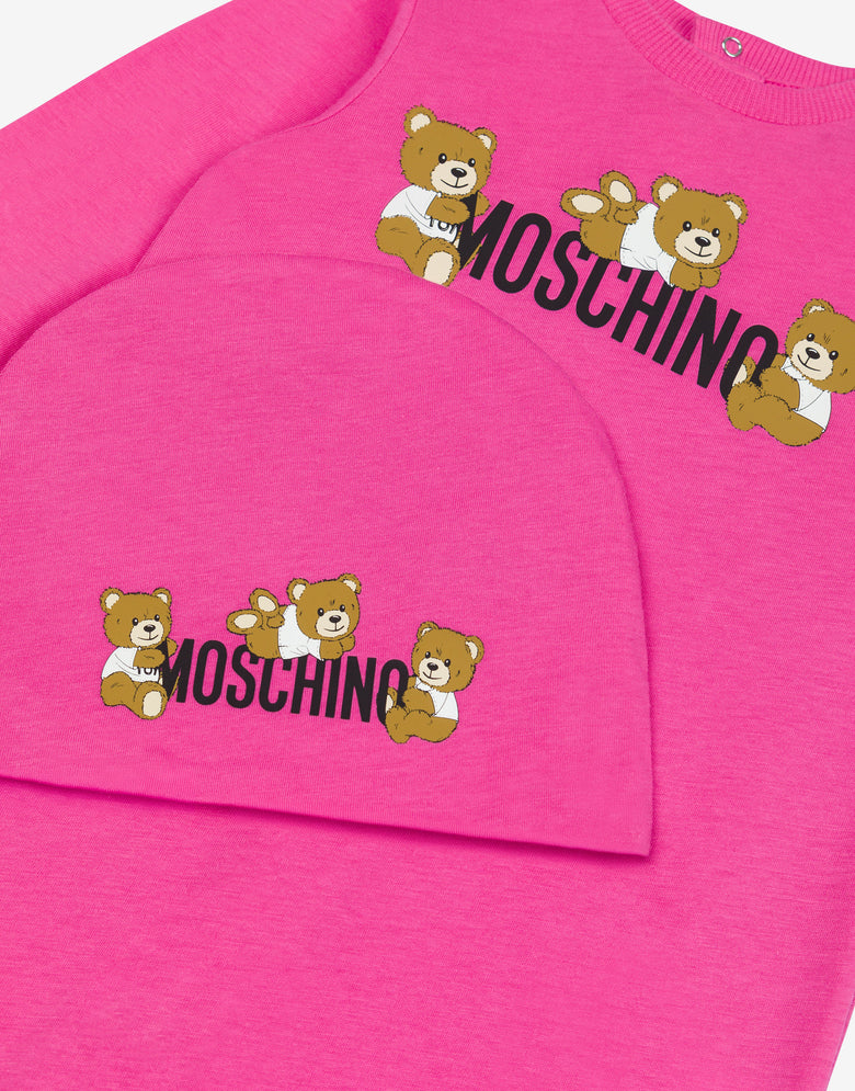 Conjunto de jersey y gorro Osito Teddy Fuchsia Moschino 2