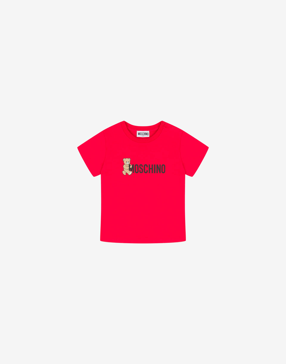 Printed cotton jersey T-shirt Red Moschino 0