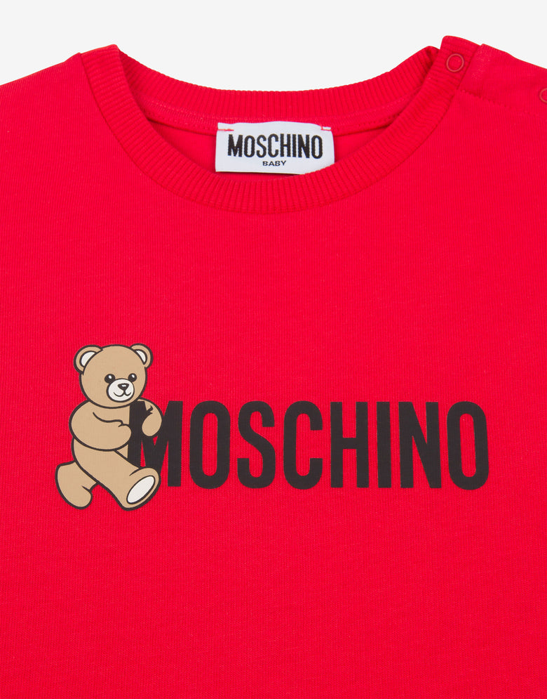 Printed cotton jersey T-shirt Red Moschino 2