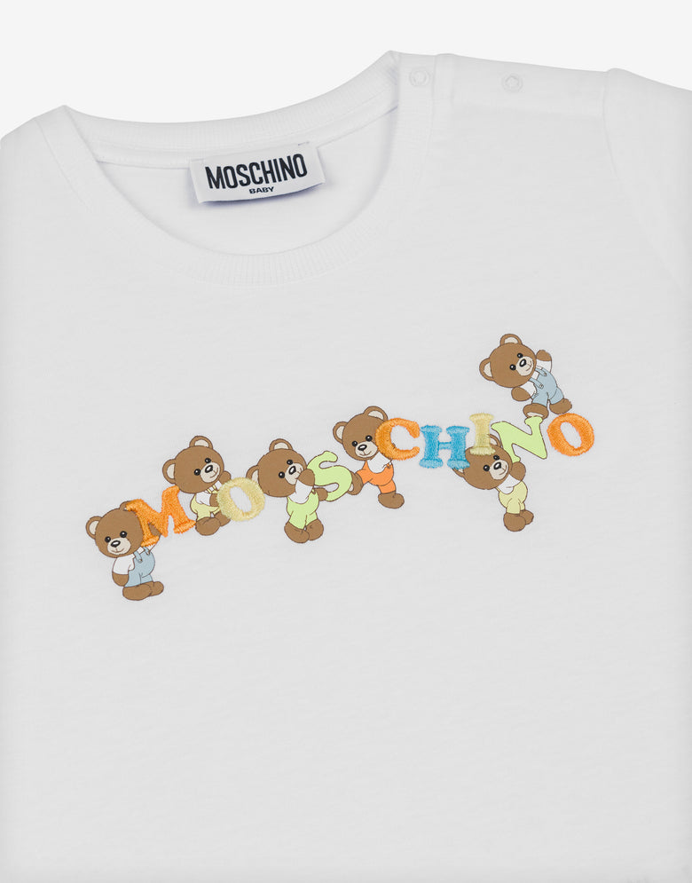 Camiseta Teddy Logo Jersey Blanco Moschino 2