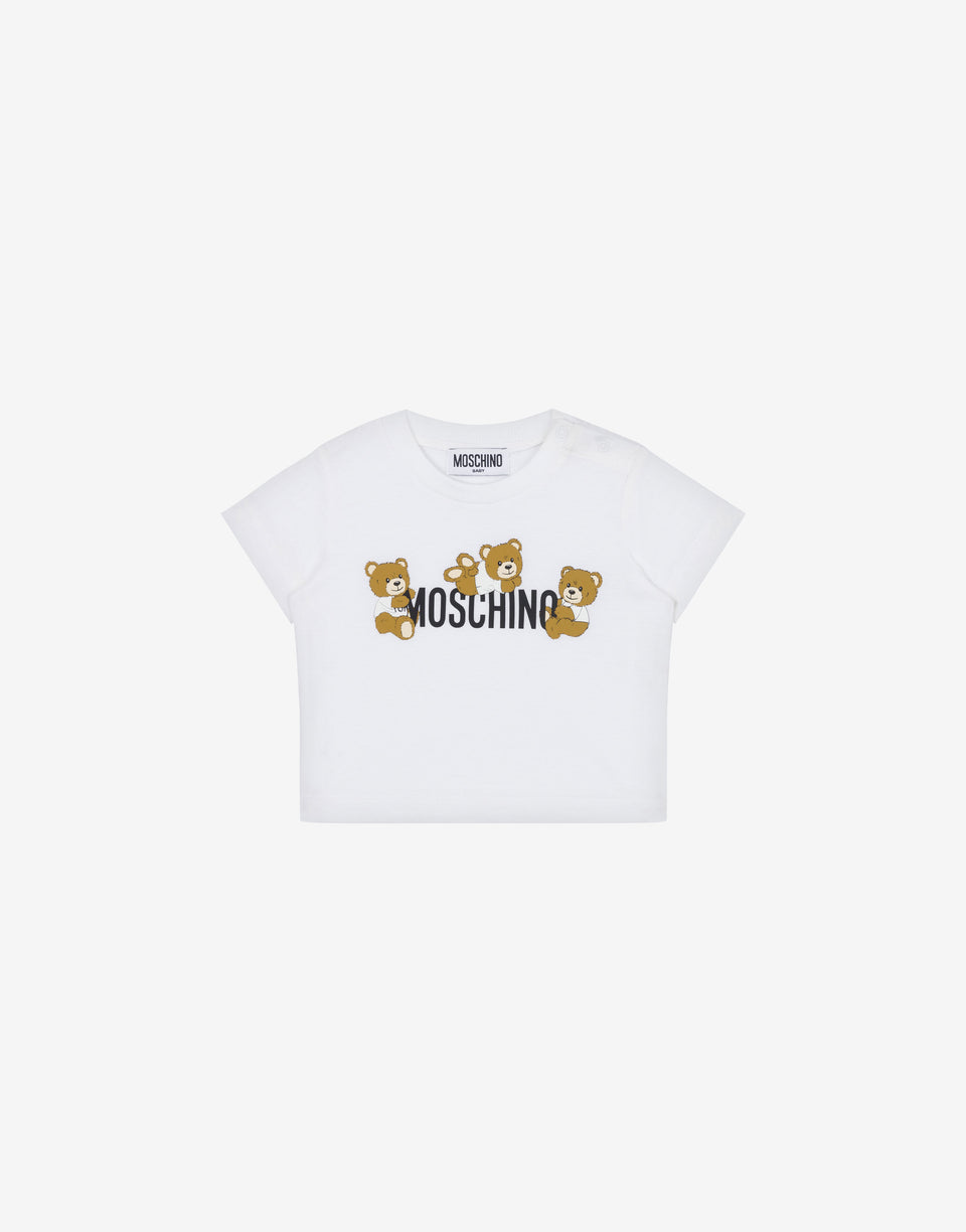 泰迪徽标针织衫 白色 Moschino 0
