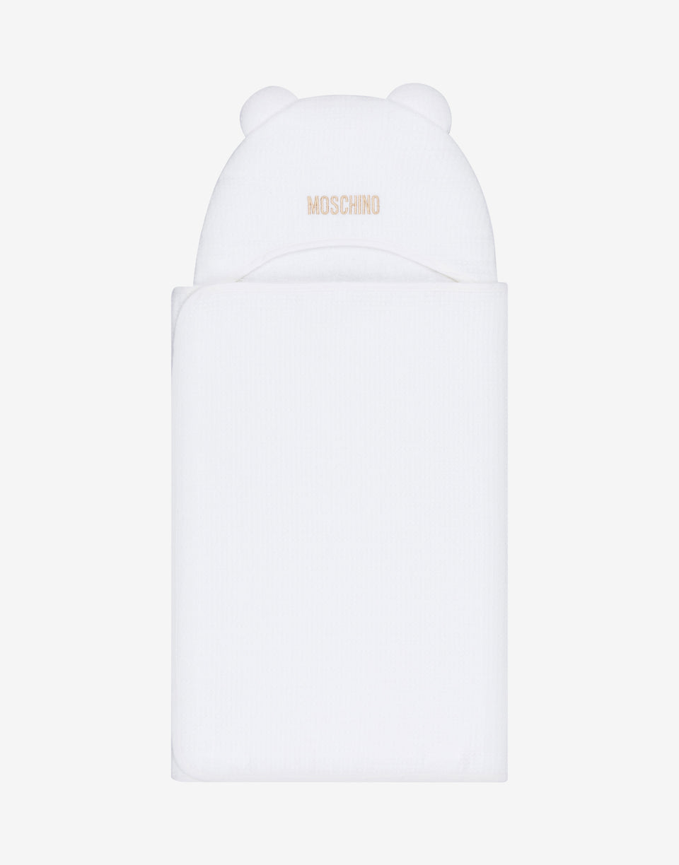 Cotton bathrobe Logo Embroidery White Moschino 0