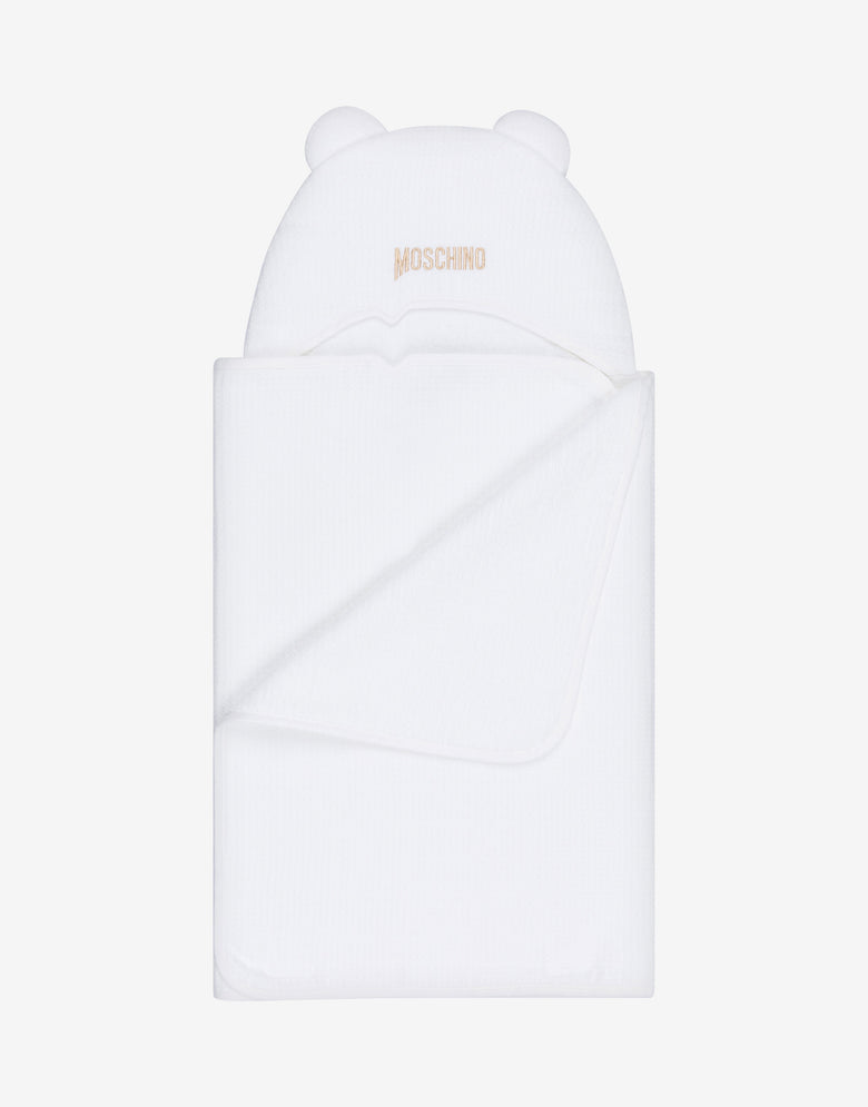 Cotton bathrobe Logo Embroidery White Moschino 2