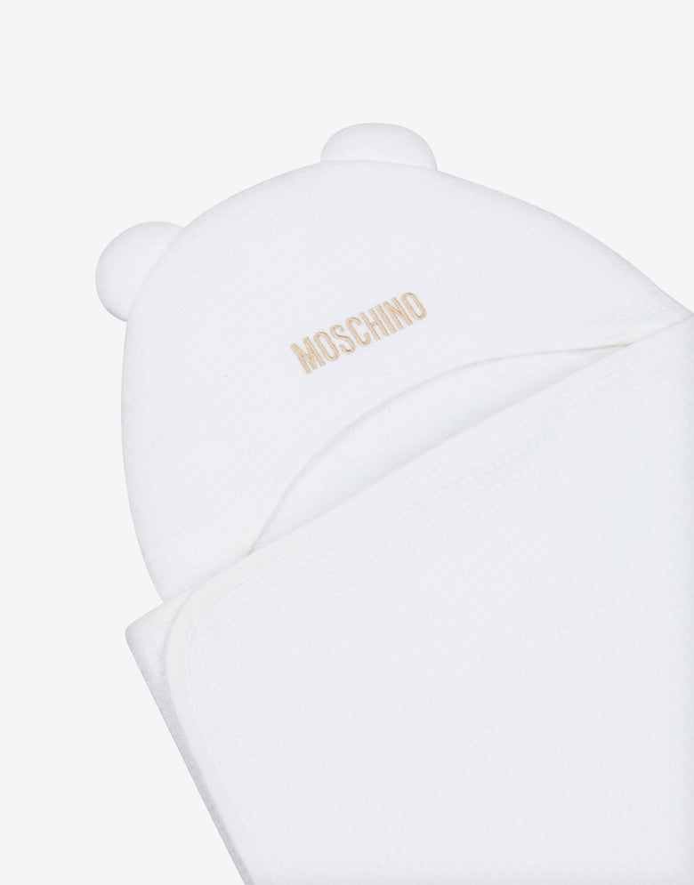 Cotton bathrobe Logo Embroidery White Moschino 3