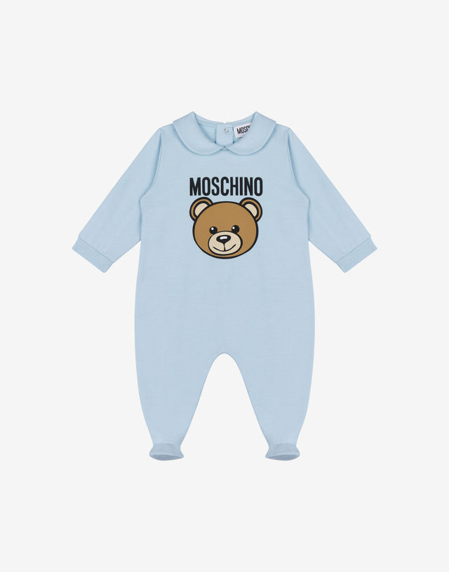 Moschino Teddy Bear fleece babygrow Azure Moschino 0