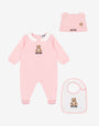 Conjunto de body, gorro y babero Moschino Teddy Bear de algodón