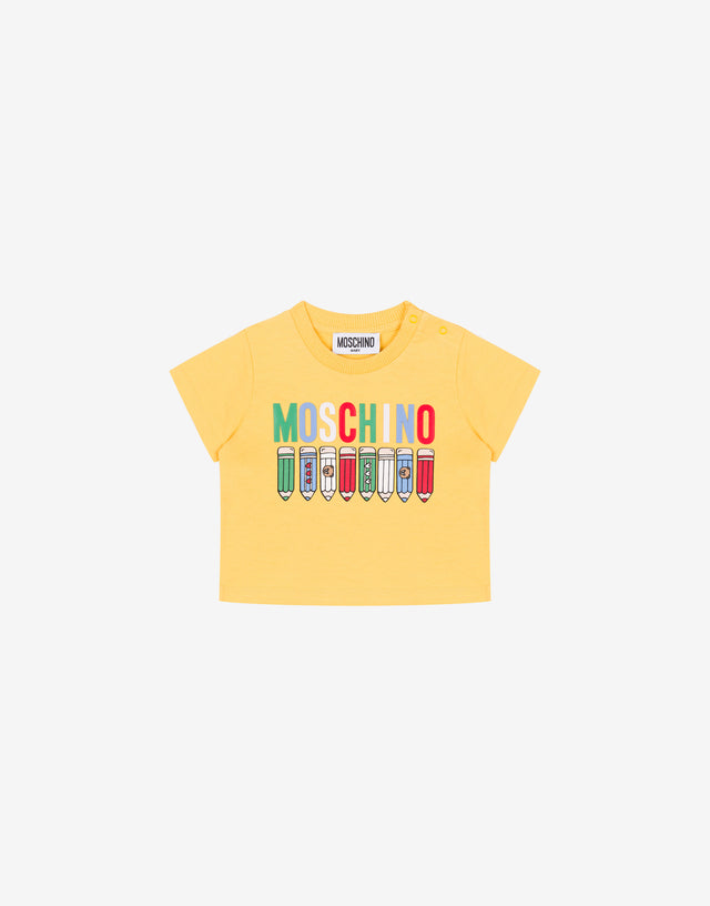 印花纯棉针织 T 恤 黄色 Moschino 0