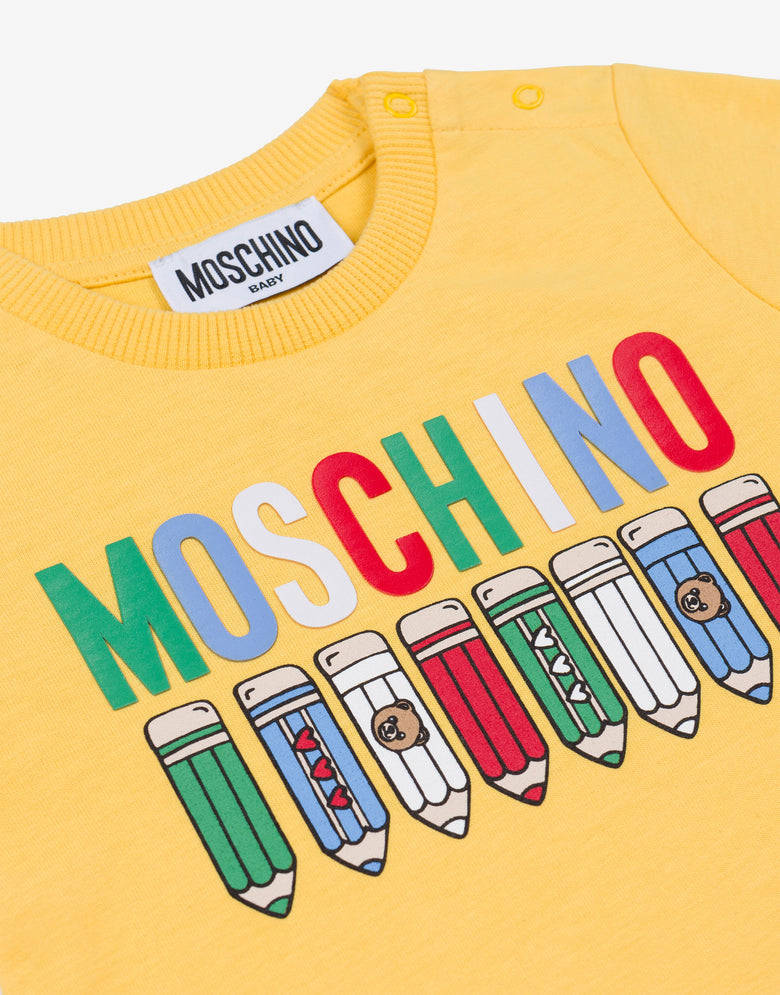 印花纯棉针织 T 恤 黄色 Moschino 2