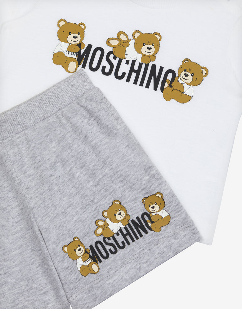 Jersey T-shirt and shorts set Teddy Bear Grey Moschino 2