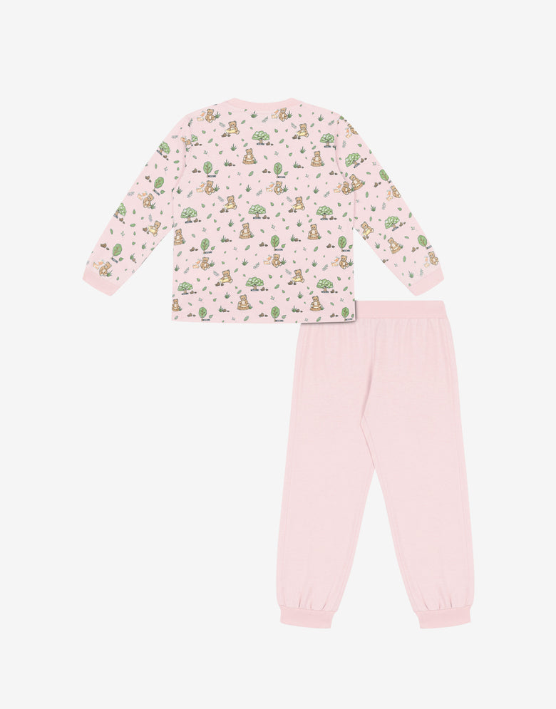 Moschino Teddy Bear cotton jersey t-shirt and pants suit Confetti pink Moschino 1
