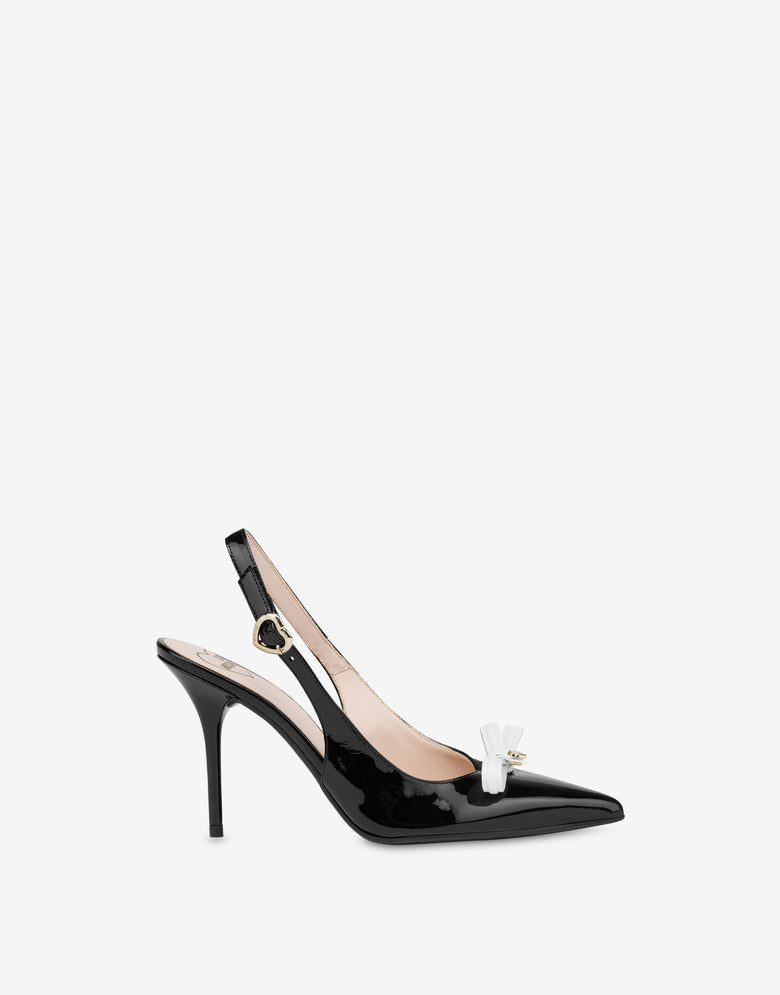 Patent slingbacks Sleek Bow Black Love Moschino 1