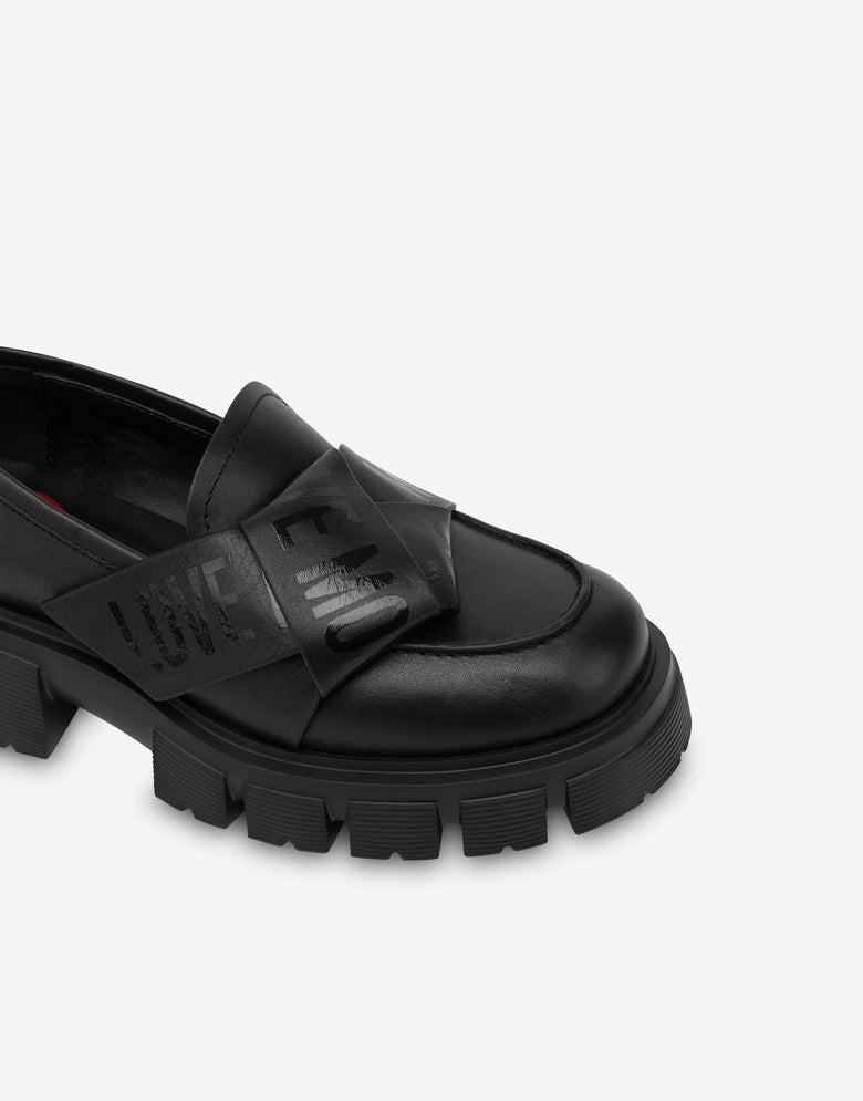 Mocasines de piel de becerro Negro Love Moschino 3
