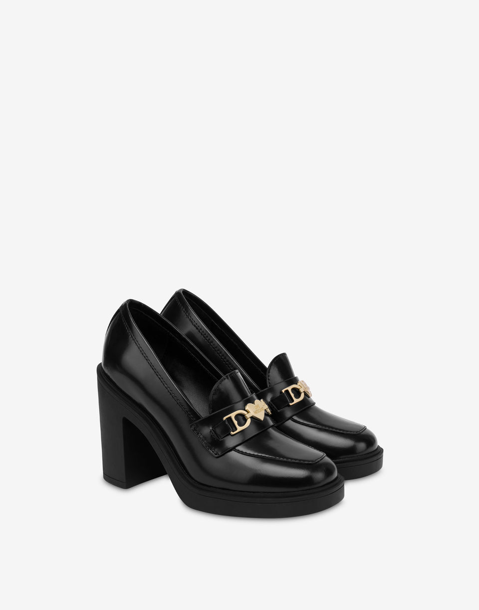 Calfskin pumps Black Love Moschino 0
