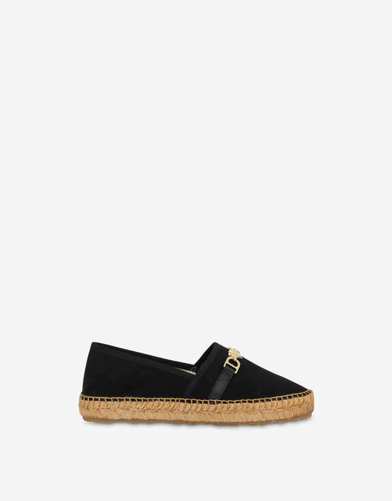Alpargatas de lona con herradura  Negro Love Moschino 1