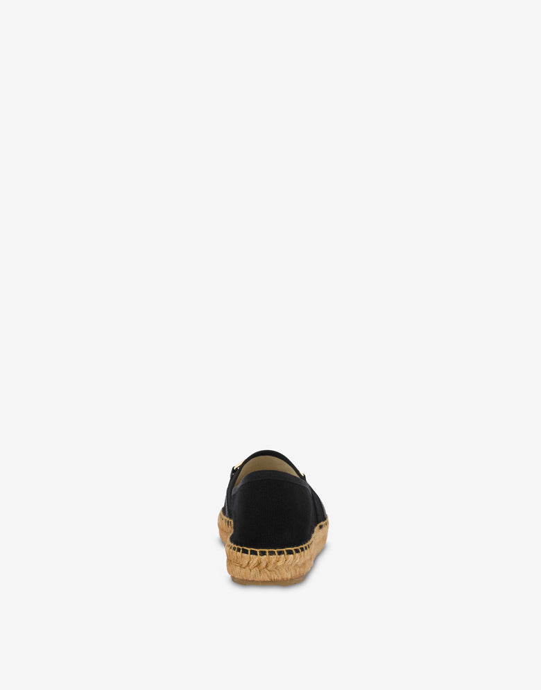 Alpargatas de lona con herradura  Negro Love Moschino 2