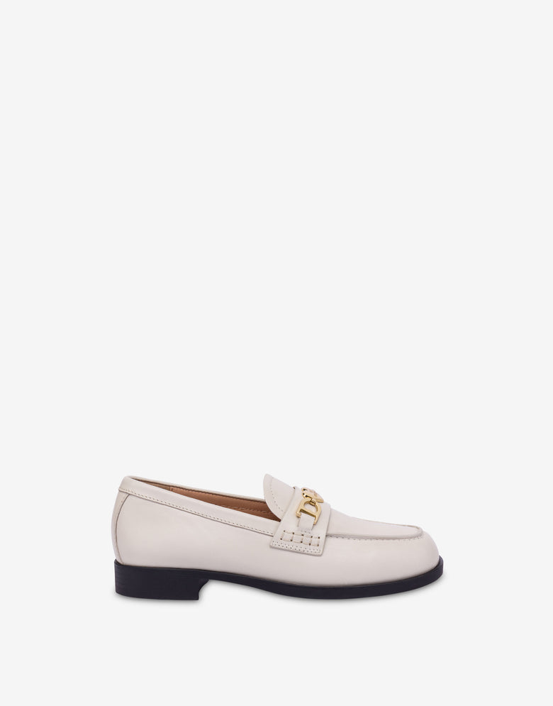 Calfskin college loafers White Love Moschino 1