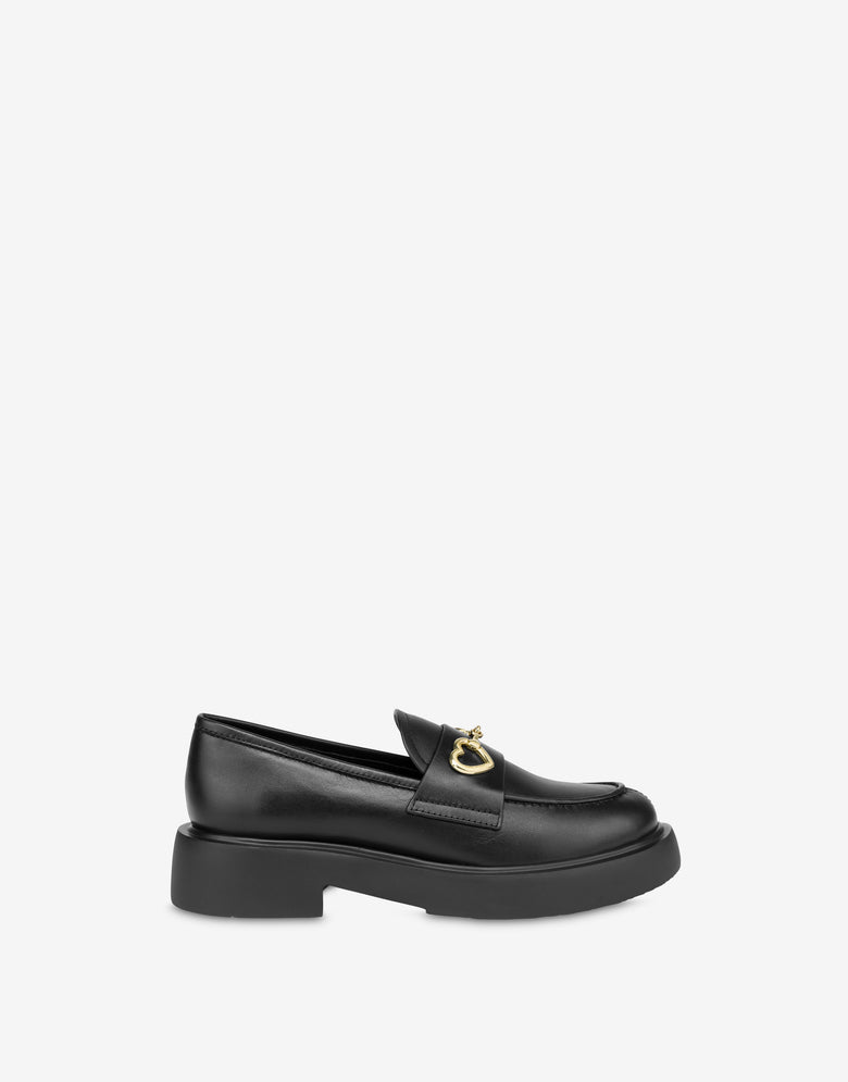 Calfskin college loafers New City Love Black Love Moschino 1