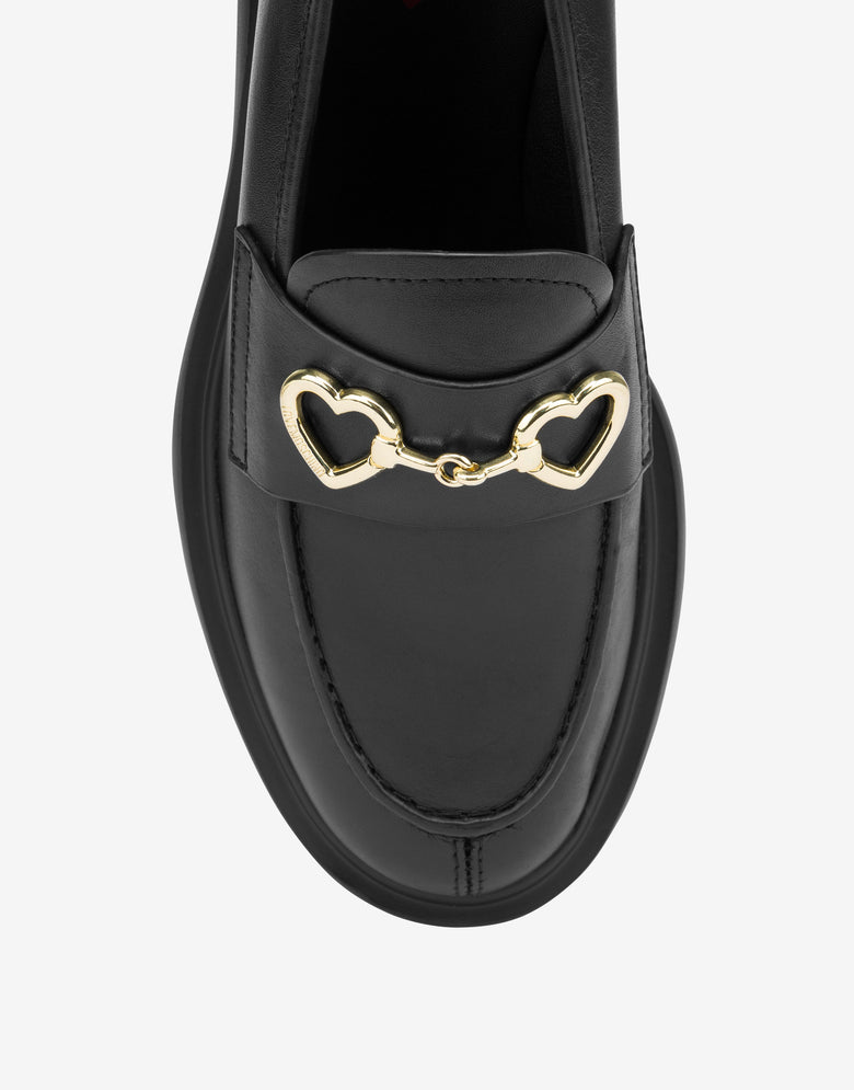 Calfskin college loafers New City Love Black Love Moschino 3