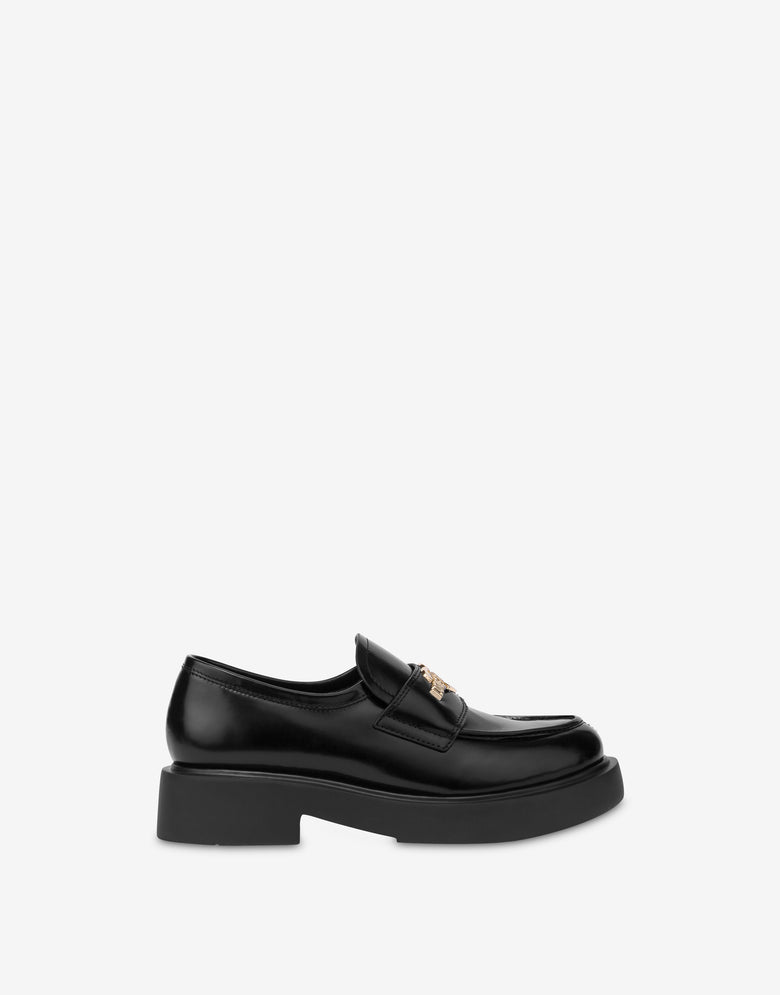 Mocasines de piel de becerro cepillada City Love Negro Love Moschino 1