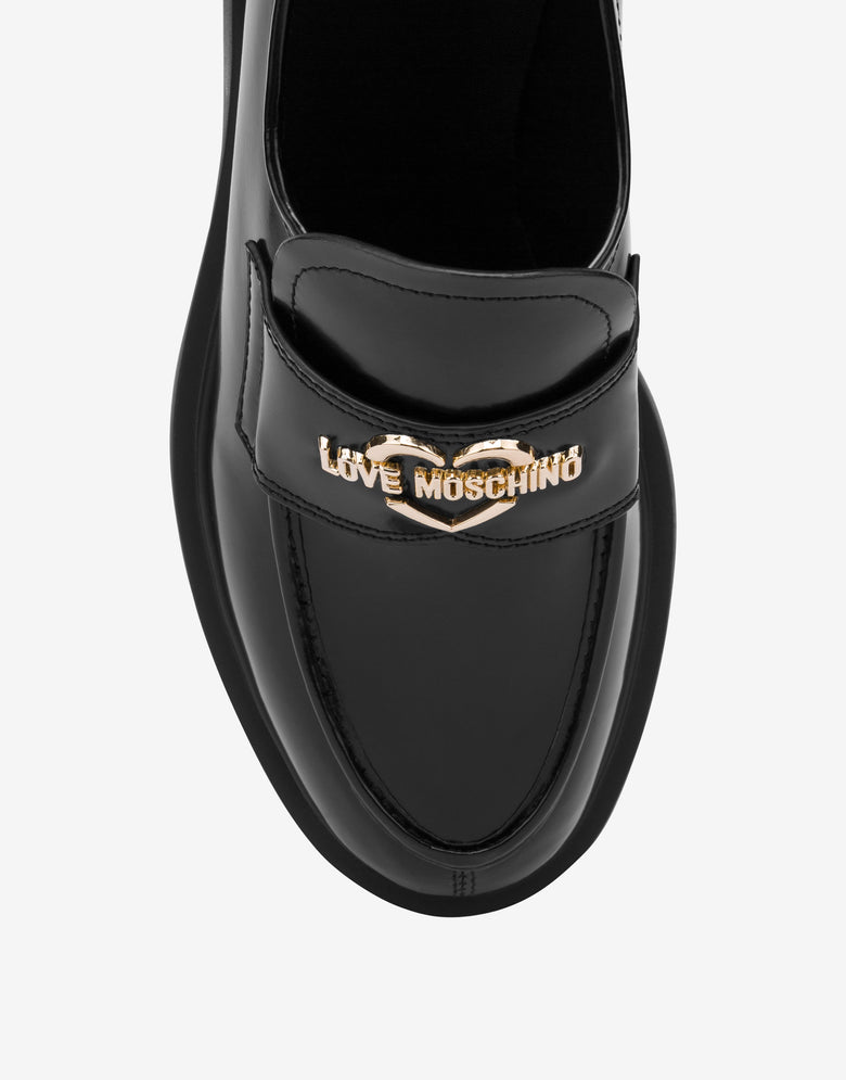 Mocasines de piel de becerro cepillada City Love Negro Love Moschino 3