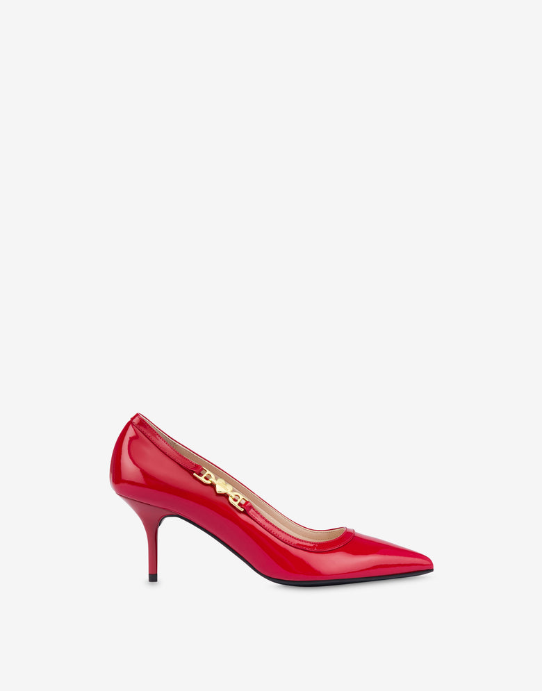 Patent pumps Love Chain Strap Red Love Moschino 1