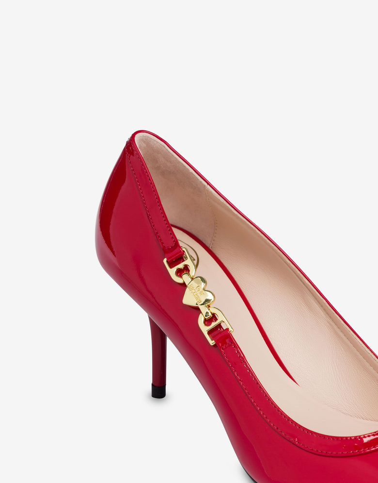 Patent pumps Love Chain Strap Red Love Moschino 3