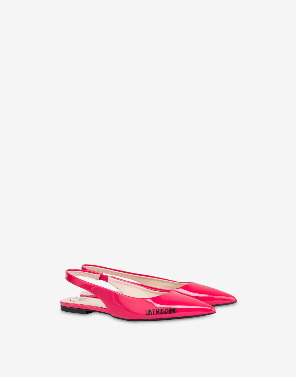 Patent slingback ballerinas Rubber Logo Red Love Moschino 0