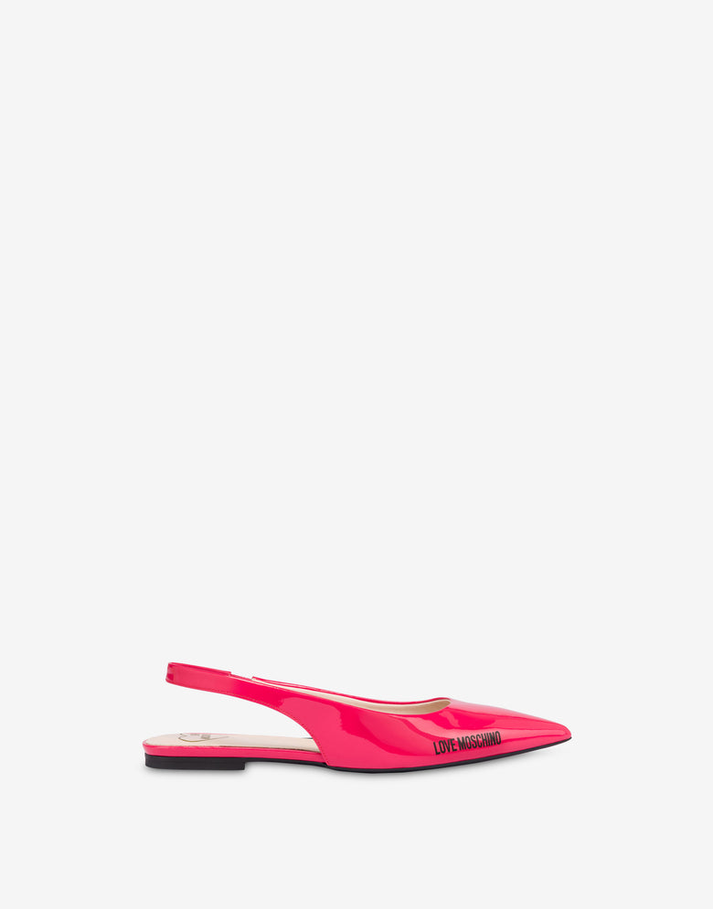 Patent slingback ballerinas Rubber Logo Red Love Moschino 1