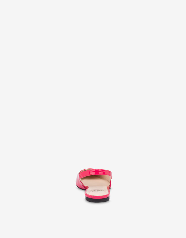 Patent slingback ballerinas Rubber Logo Red Love Moschino 2