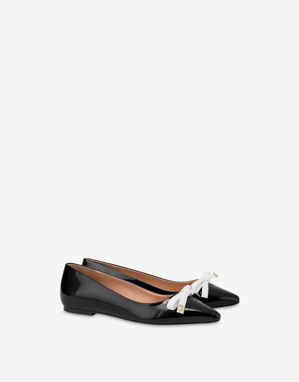 Bailarinas de charol Sleek Bow Negro Love Moschino 0