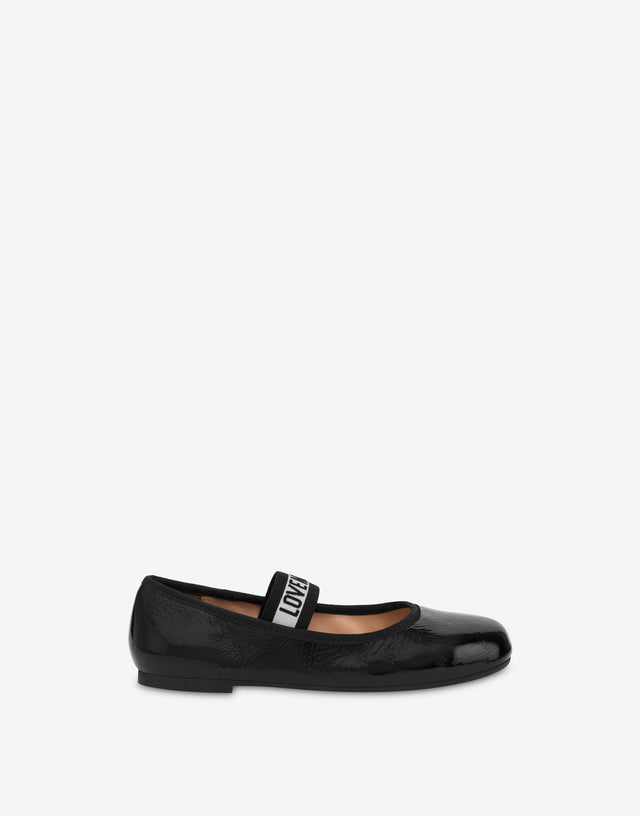 Bailarinas de charol Negro Love Moschino 1