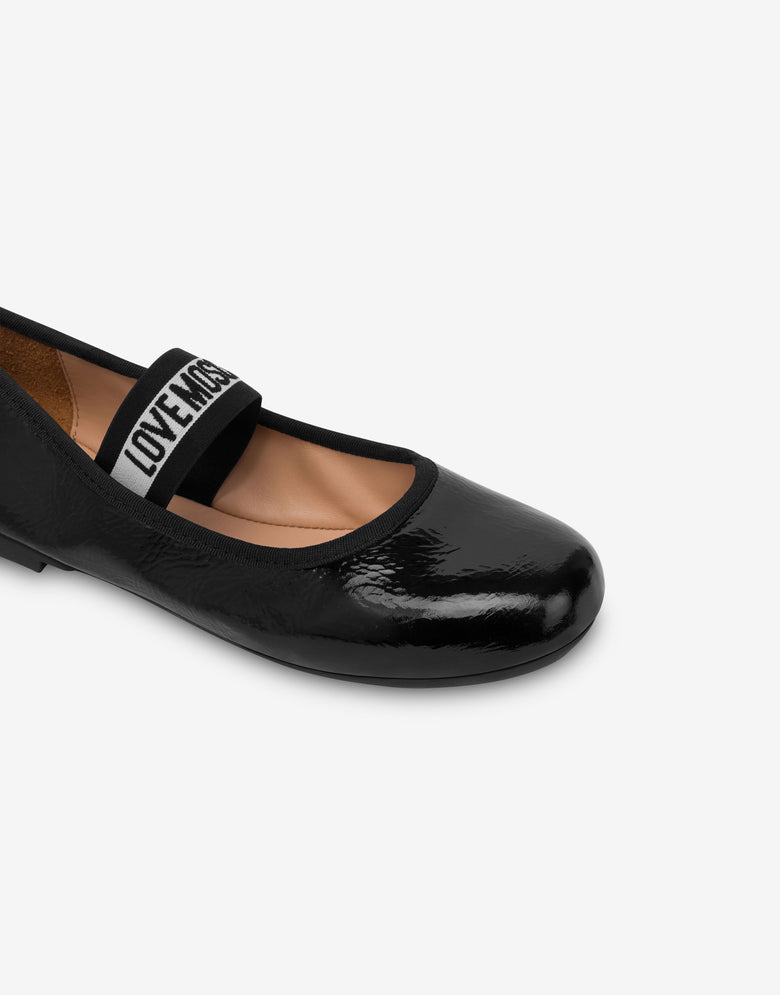 Bailarinas de charol Negro Love Moschino 3