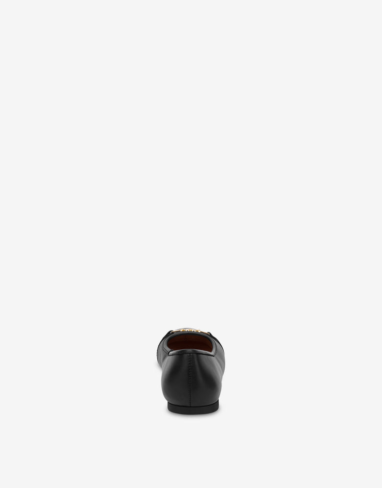 Nappa leather ballet flats Black Love Moschino 2