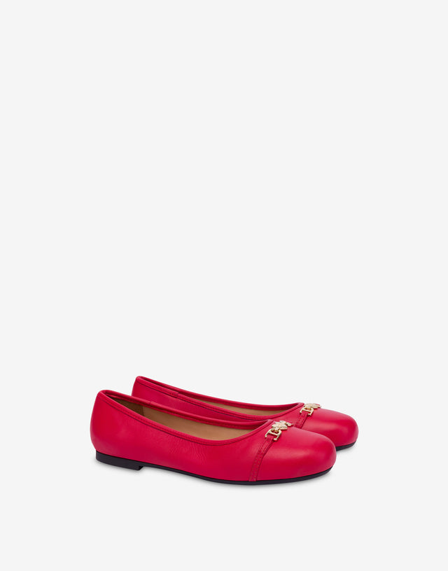 Bailarinas de napa Rojo Love Moschino 0