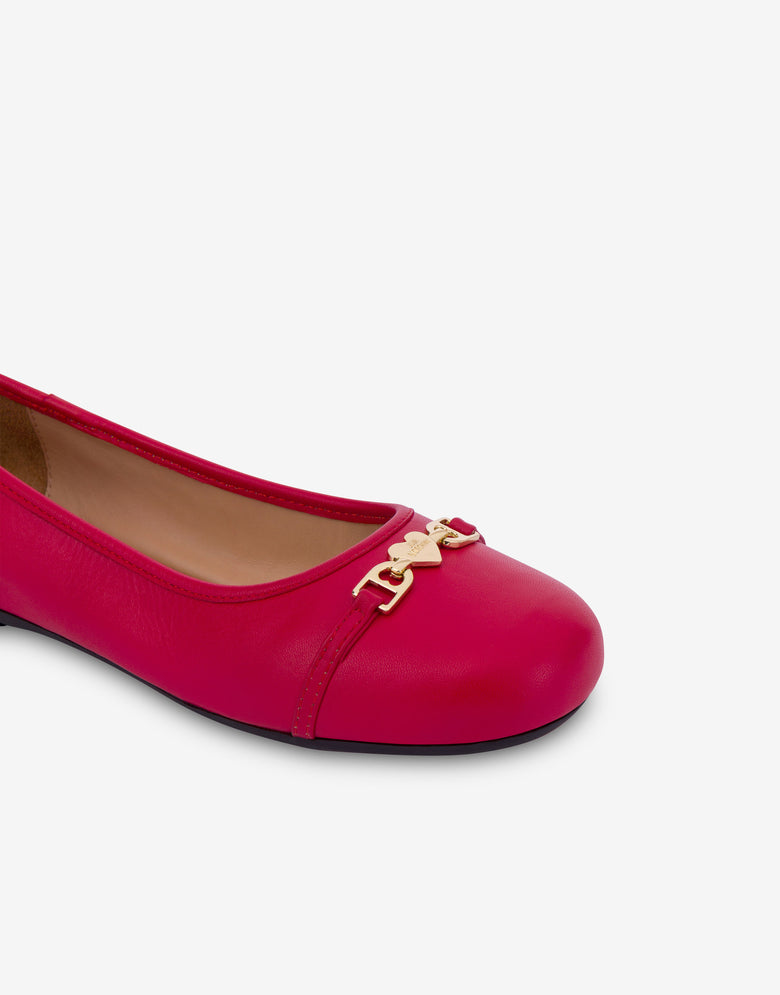 Bailarinas de napa Rojo Love Moschino 3