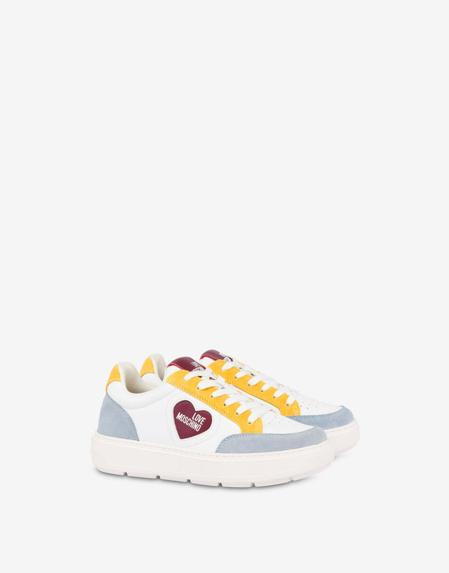 Calfskin sneakers Bold Love White Love Moschino 0