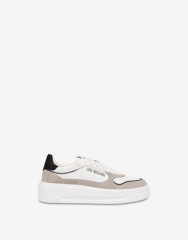 Suede and calf leather sneakers White Love Moschino 1