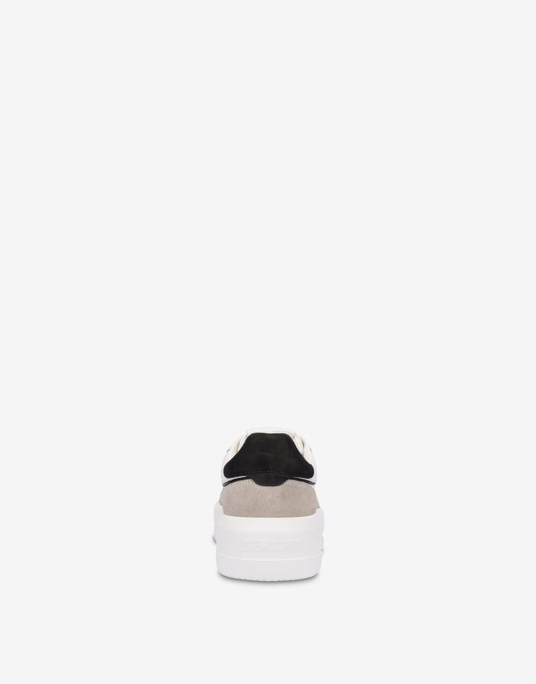 Suede and calf leather sneakers White Love Moschino 2