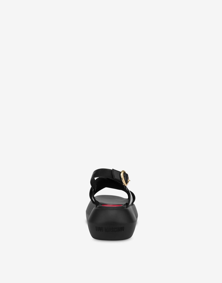 Sandalias cruzadas con suela gruesa Negro Love Moschino 2