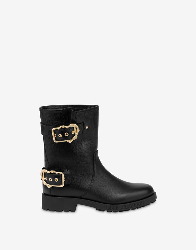 小牛皮踝靴 黑色 Love Moschino 1