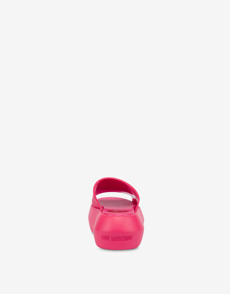 Rubber sandals with chunky sole Fuchsia Love Moschino 2