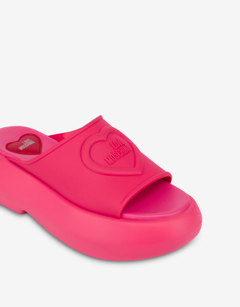 Rubber sandals with chunky sole Fuchsia Love Moschino 3