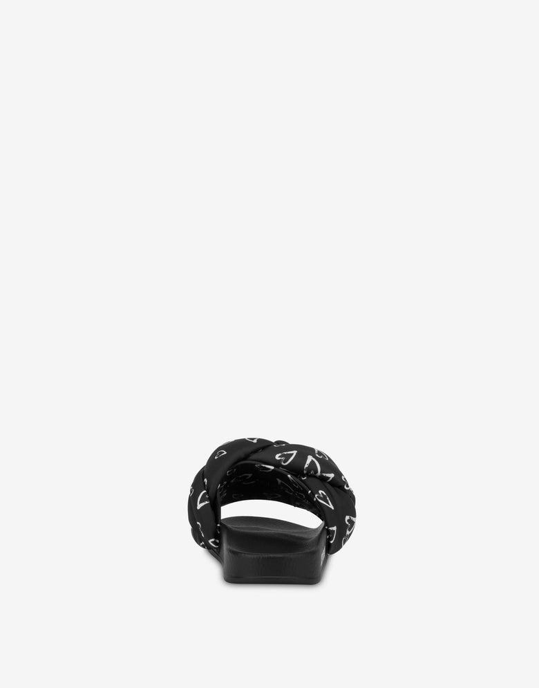 Pool slides with print Black Love Moschino 2
