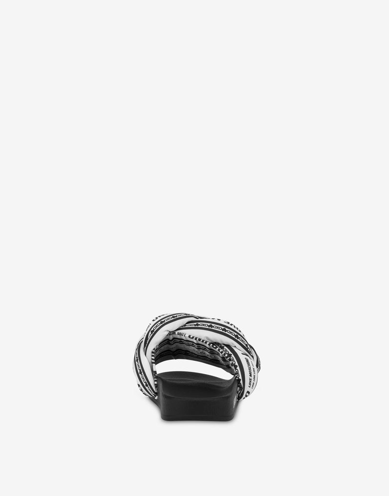 Pool slides with logo print White Love Moschino 2