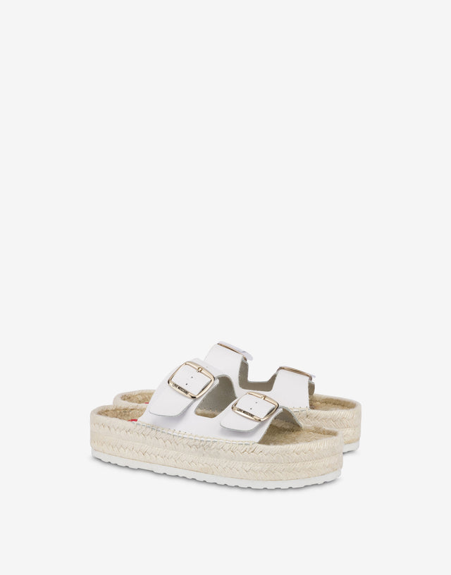 Espadrille sandals with double strap White Love Moschino 0