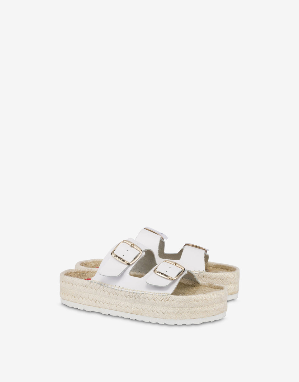 Sandalias alpargatas con doble tira Blanco Love Moschino 0