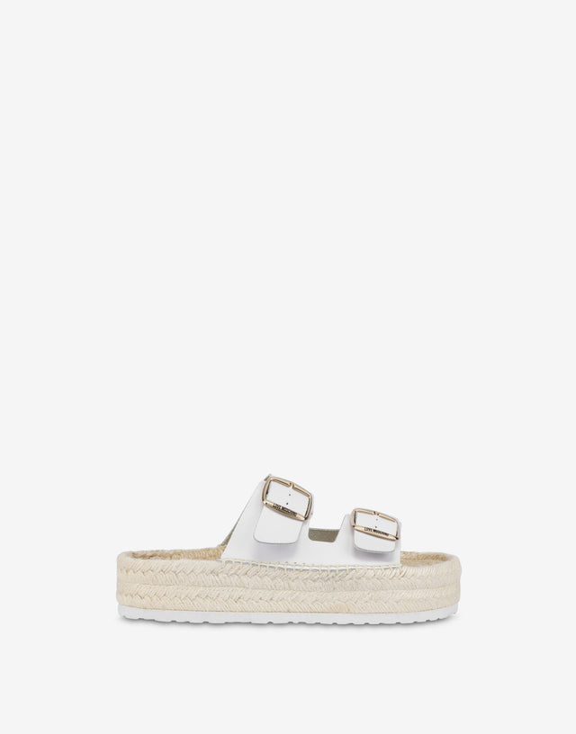 Espadrille sandals with double strap White Love Moschino 1