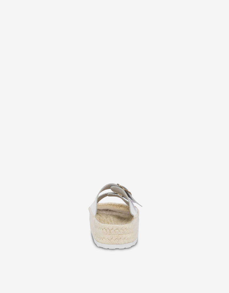 Sandalias alpargatas con doble tira Blanco Love Moschino 2