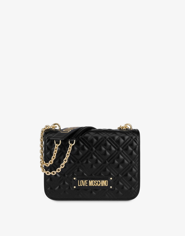附徽标缝纹单肩包 黑色 Love Moschino 0