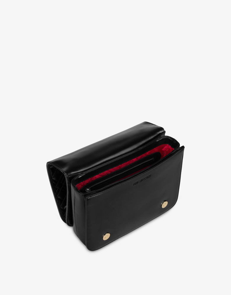 Bandolera acolchada con logo Negro Love Moschino 2